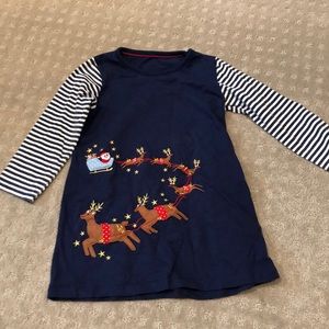 Navy Christmas Santa Reindeer dress